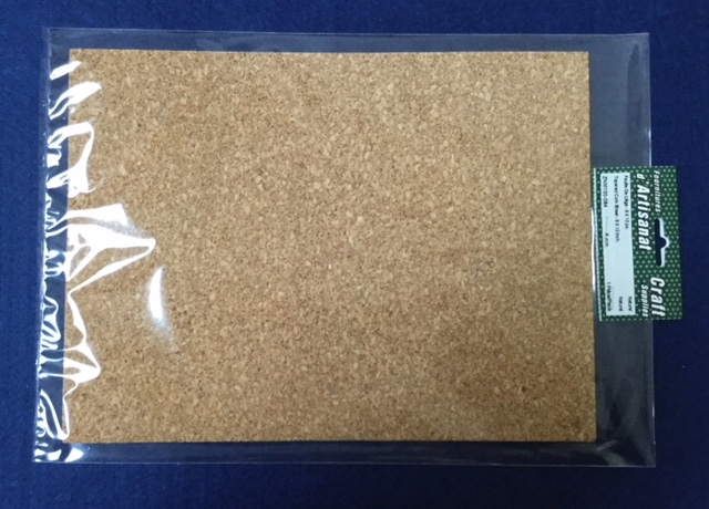 Tapered Cork Sheet 9 X 12 Inch., 6 Mm., 1 Sheet, Naturel